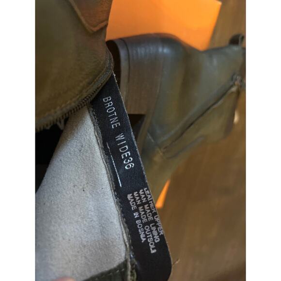 Miz Mooz Leather Wide Width Heeled Ankle Boots Bronte Olive 5.5 - Picture 5 of 8